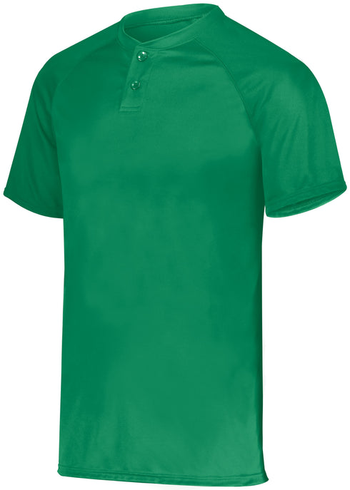 Augusta Sportswear Youth Attain Wicking Two-Button Baseball Jersey (1566), Color 'Kelly'